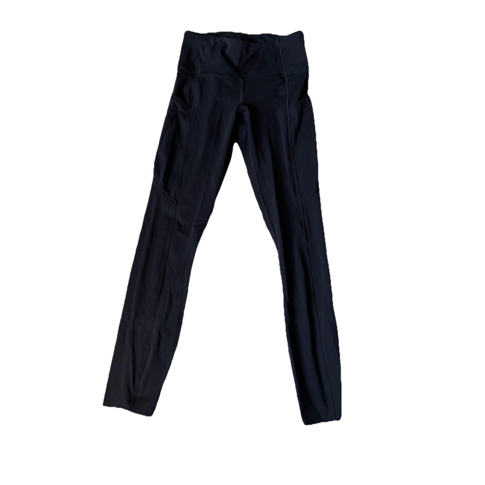 Lululemon Fast And Free High Rise Tight 25" Black Size 4 Gym Workout Pockets